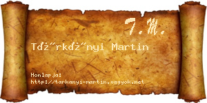 Tárkányi Martin névjegykártya